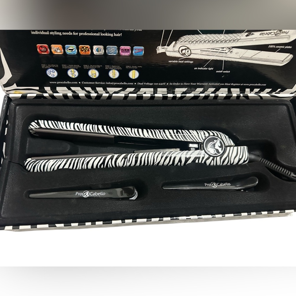 Zebra Print Hair Straightener Set